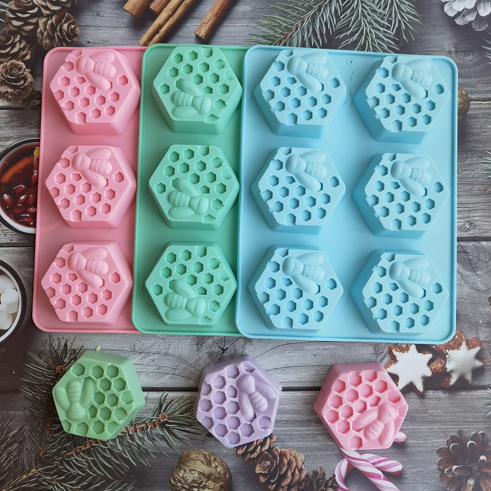 Soap Making Items - Silicone Hexagonal Bee Soap Mold for