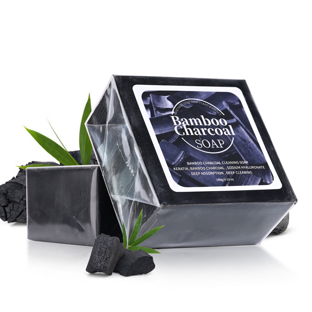 Castor Oil Soap - B+100G Bamboo Charcoal Powder Deep Cleaning
