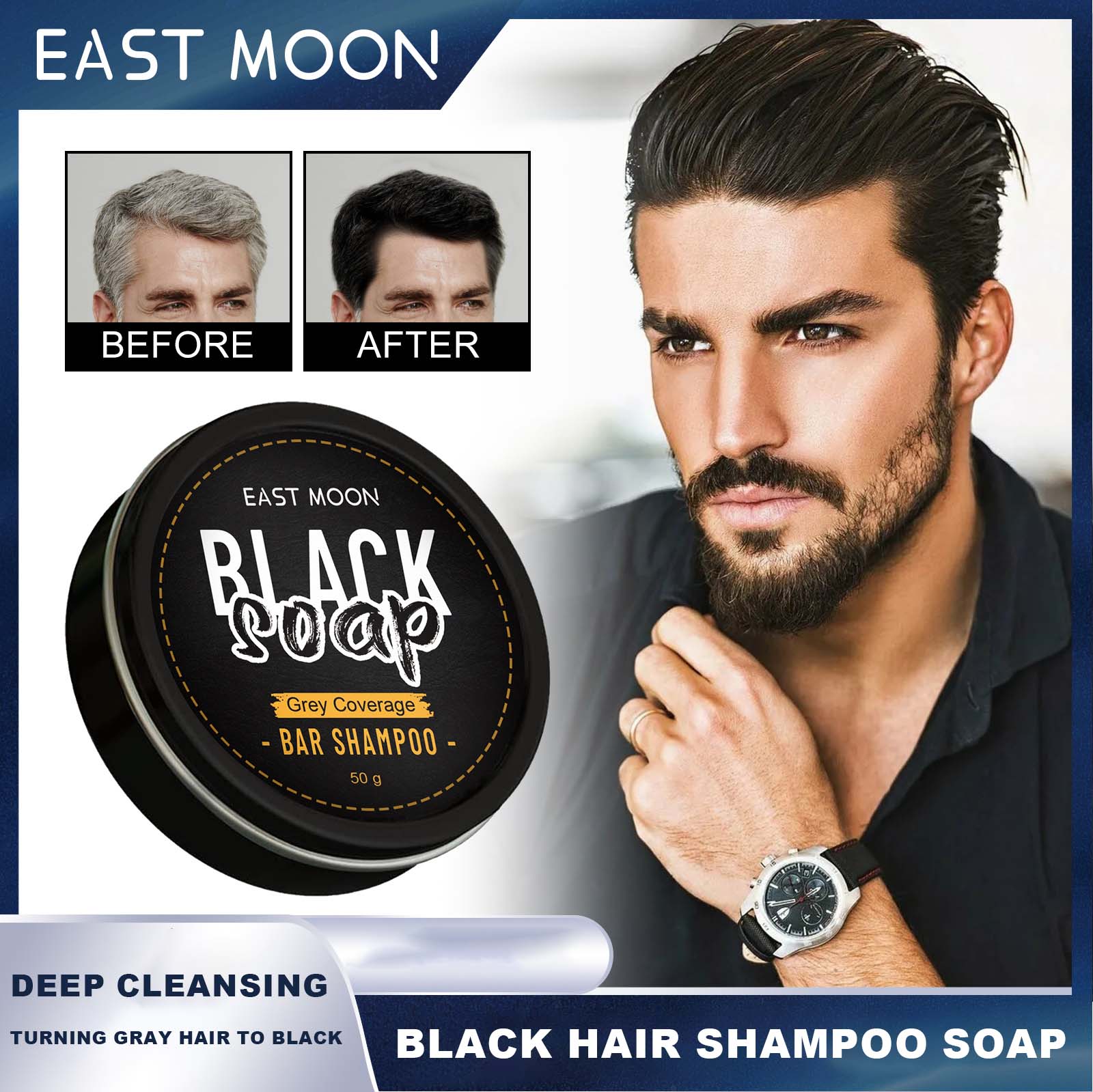 Castor Oil Soap - East Moon Black Hair Shampoo Soap