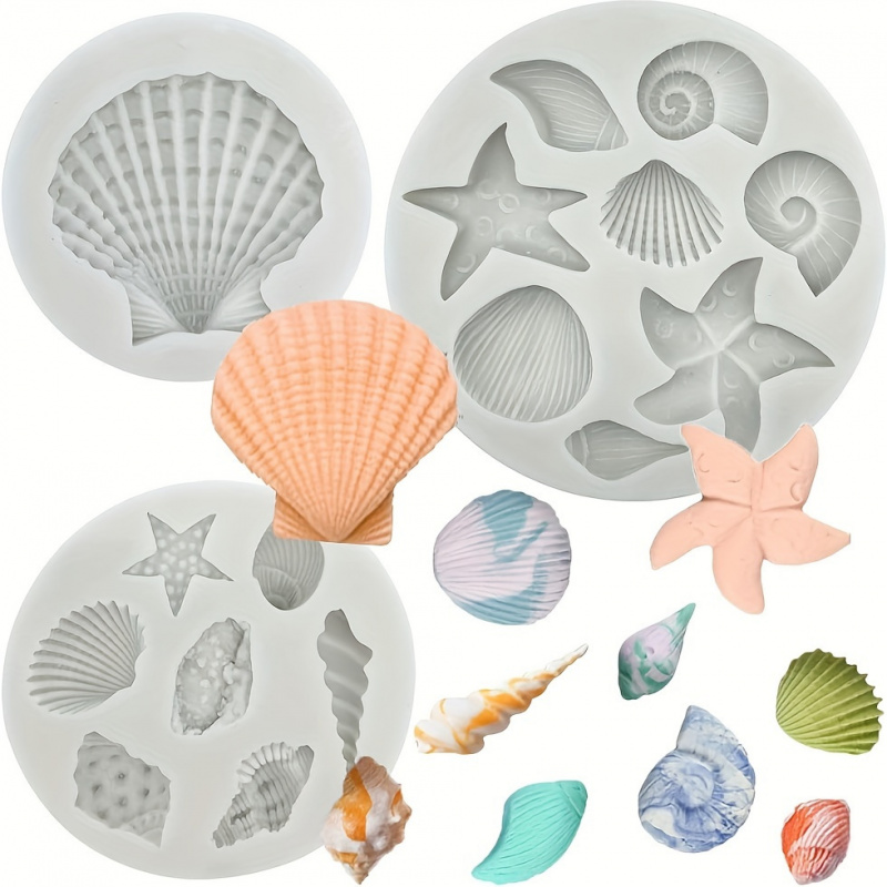 Soap Making Items - 3pcs/set, shell mold set, irregular shape,