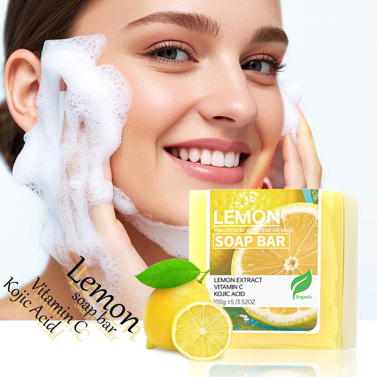 Castor Oil Soap - Lemon essential oil soap, vitamin C