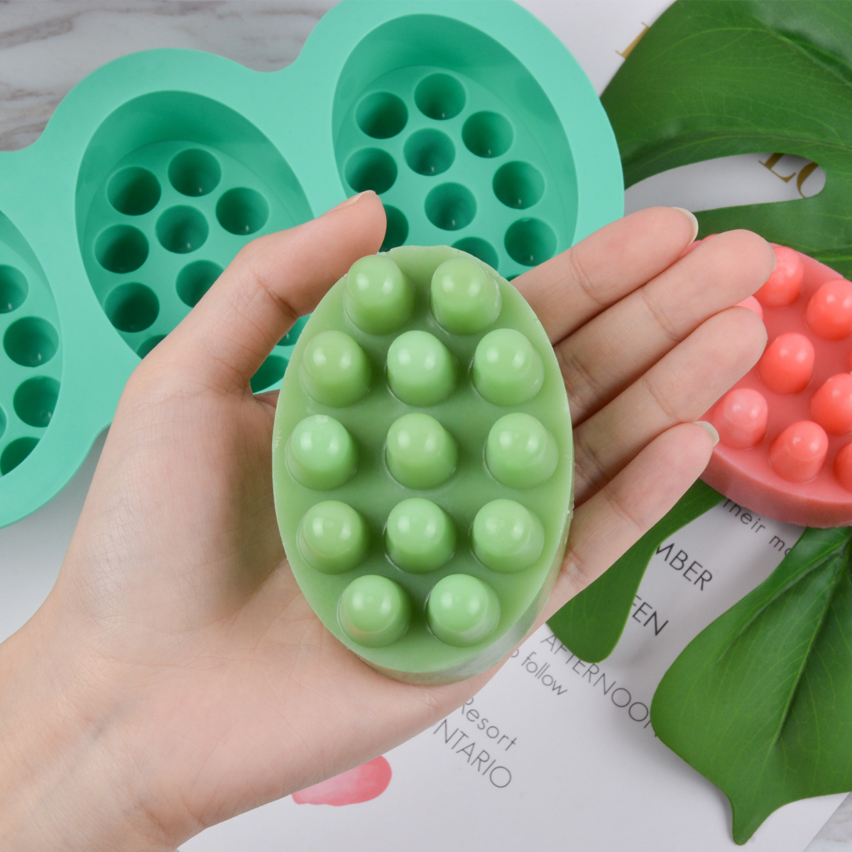 Soap Making Formula - 4 Hole Oval Massage Soap Silicone