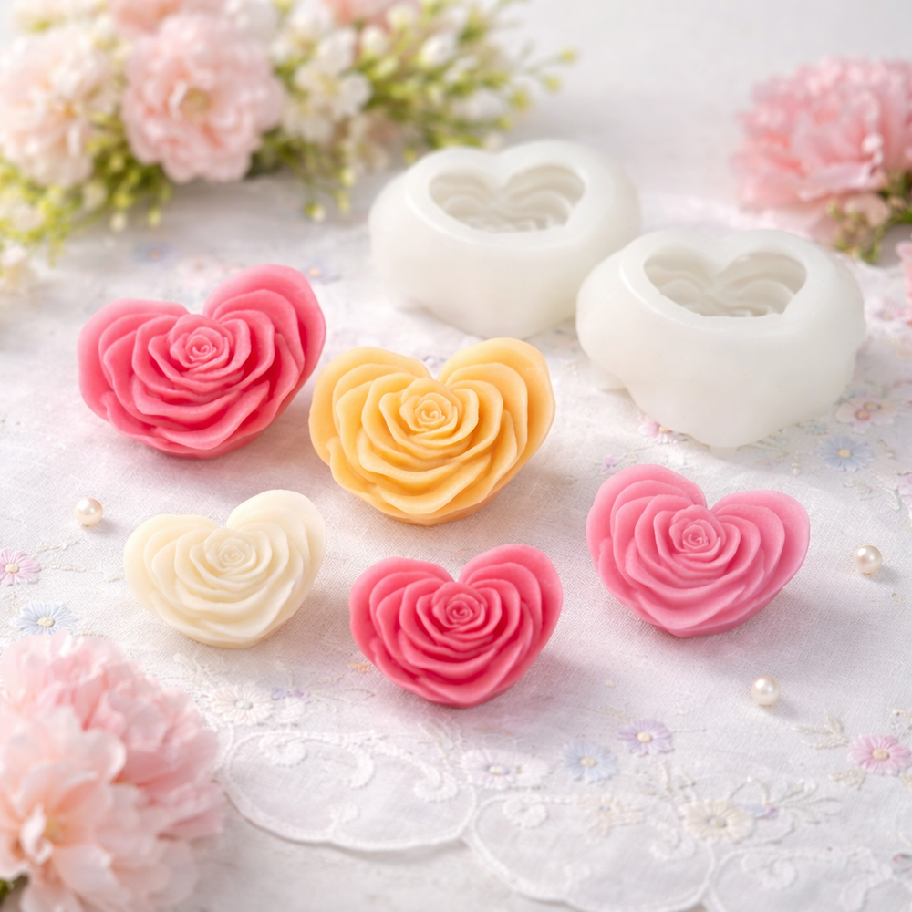 Soap Making Wholesale Supplies - Wholesale Love Flower Silicone Candle Mold