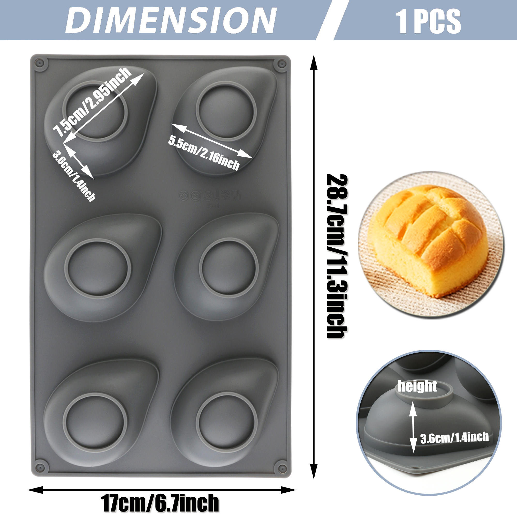 1pcs Gray Thick Silicone Mouss - đánh giá và giá Soap Making Formula
