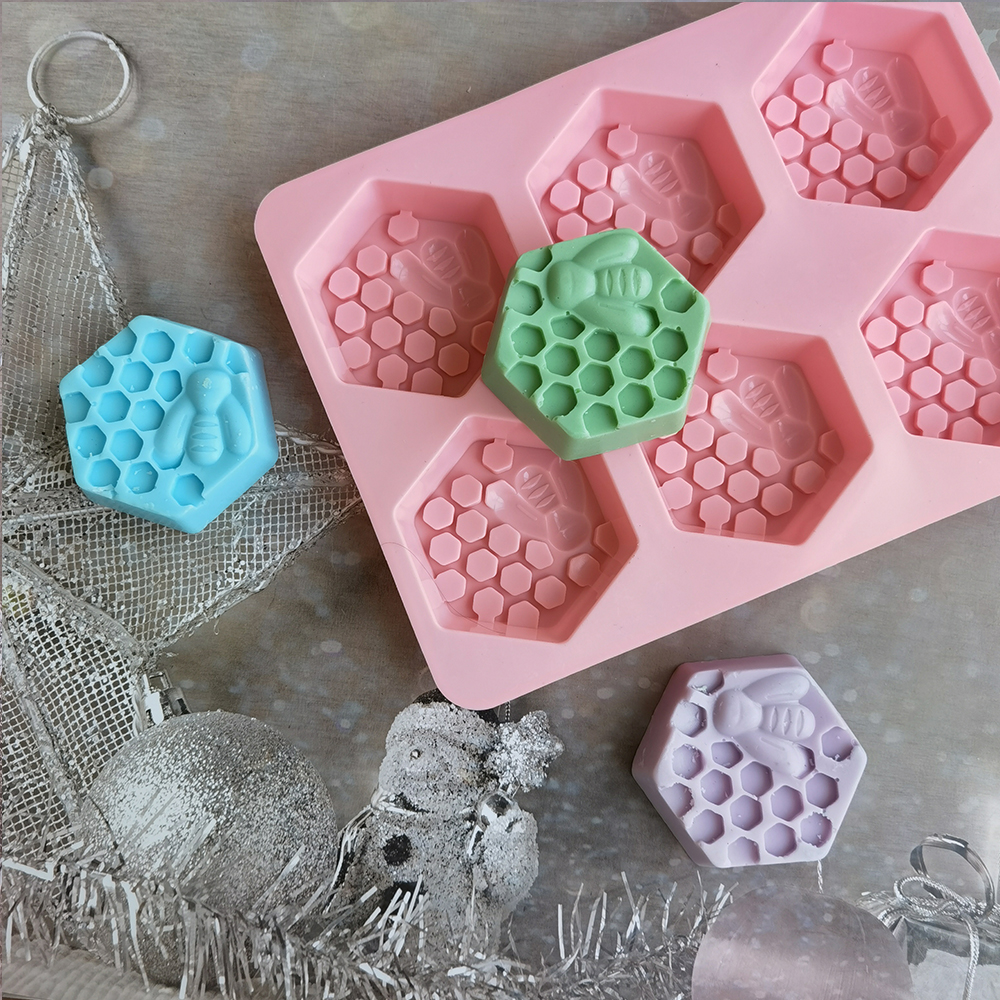 Silicone Hexagonal Bee Soap Mo - đánh giá và giá Soap Making Items