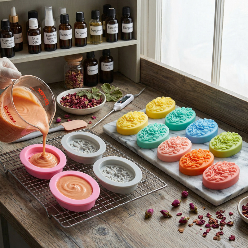 4 Silicone mold with flower sh - đánh giá và giá Soap Making Items