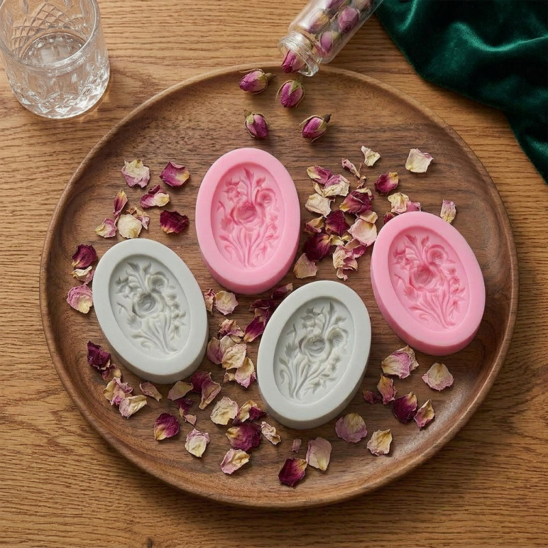 4 Silicone mold with flower sh - đánh giá và giá Soap Making Items